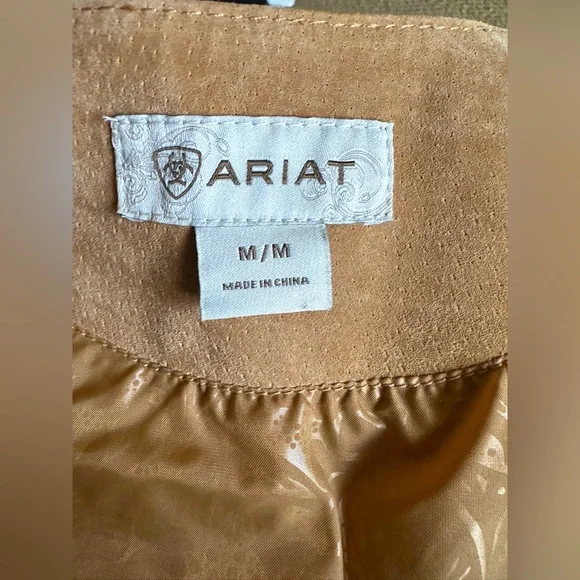 Ariat Tan Suede Vest with Fringe Size Medium - Picture 4 of 4